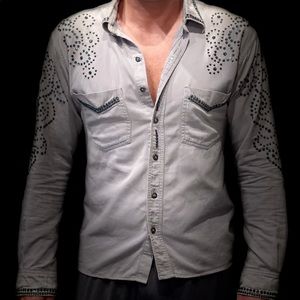 Vintage rhinestone shirt by Kippys Mens medium